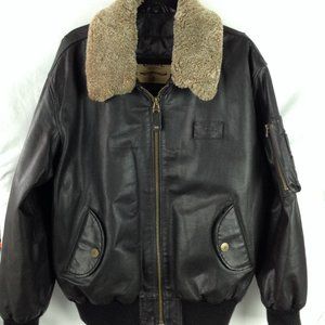 Camel Collection Brown Leather Aviator Jacket